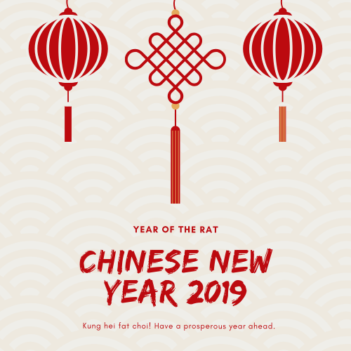 Calendario de vacaciones de año nuevo chino 2019
